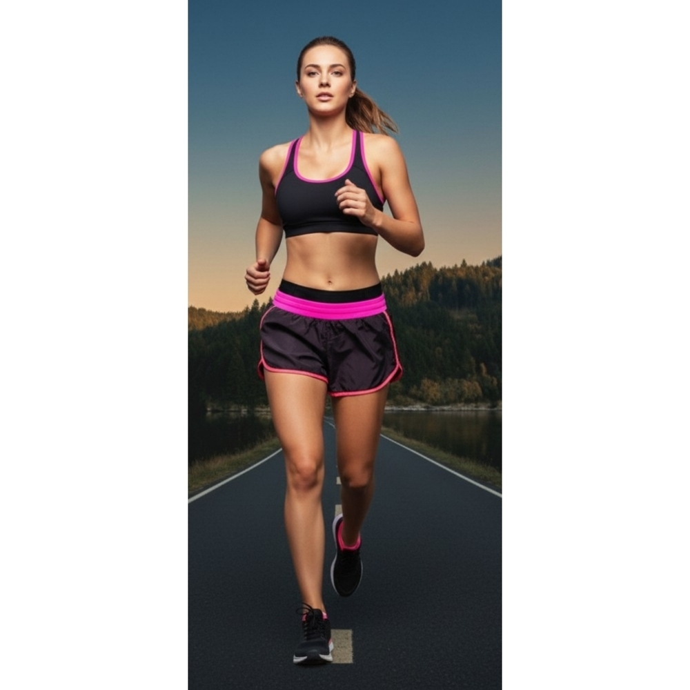 Tek Gear Drytech Running Shorts Black/Neon Size 1X